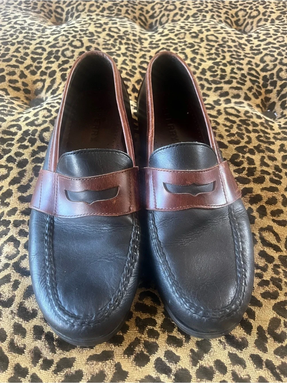 SPERRY TOPSIDER Men's Black/Brown Penny Loafer/Driving Moc Men's SZ 11W